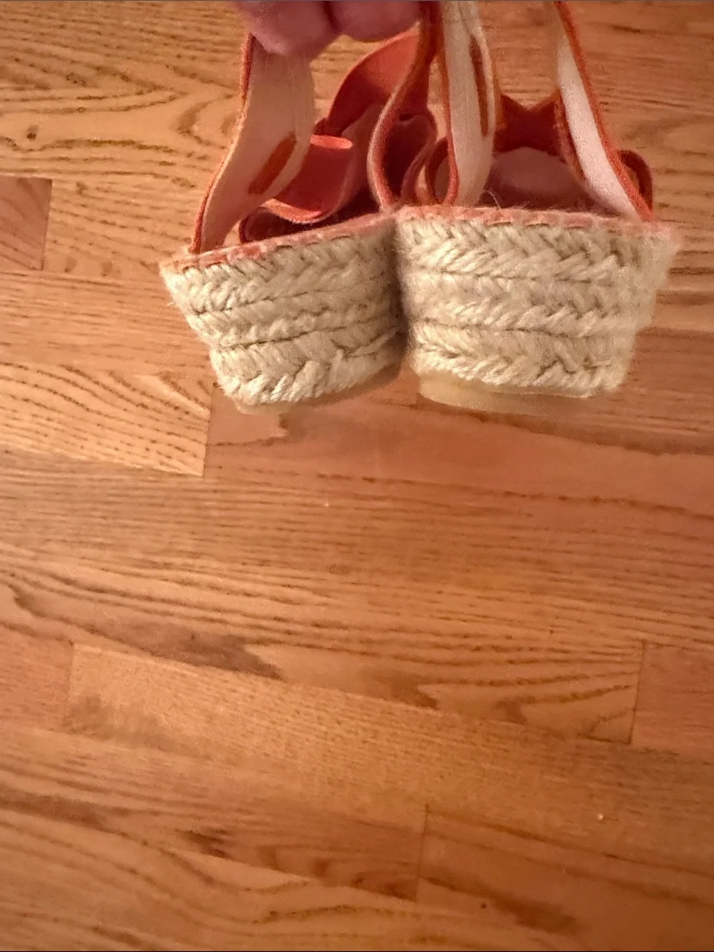 Orange Canvas Slingback Espadrille Flats